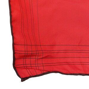 Vintage Red & Black All Silk Square Scarf